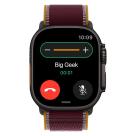 Часы Apple Watch Ultra 4, 49 мм, титан чёрного цвета, ремешок Trail бордового цвета (2026)