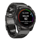 Спортивные часы Garmin fenix 7X Pro Sapphire Solar Edition, 51 мм, титановый блочный браслет, чёрный силиконовый ремешок - фото 5