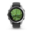 Умные спортивные часы Garmin fenix E, 47 мм, AMOLED, серебристая сталь, силиконовый ремешок чёрного цвета - фото 3