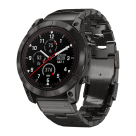 Спортивные часы Garmin fenix 7X Pro Sapphire Solar Edition, 51 мм, титановый блочный браслет, чёрный силиконовый ремешок - фото 12