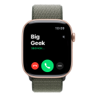 Часы Apple Watch Series 11, 46 мм, алюминий цвета «розовое золото», браслет Sport Loop цвета «лес»