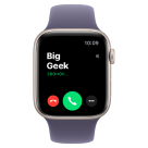 Часы Apple Watch SE 3, 44 мм, алюминий цвета «сияющая звезда», ремешок Sport Band цвета «фиолетовый туман» (2025)