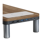 Деревянная подставка-хаб с беспроводной зарядкой CABLETIME для монитора - фото 3