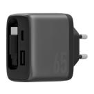 Сетевое зарядное устройство со встроенным кабелем Energea AmpCharge Arc 65 мощностью 65 Вт (USB-C, USB-A) (GaN) - фото 3