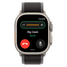 Часы Apple Watch Ultra 3, 49 мм, титан светлого цвета, ремешок Trail цвета «чёрный/угольно-чёрный» (2025)