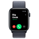Часы Apple Watch SE 3, 44 мм, алюминий цвета «тёмная ночь», браслет Sport Loop цвета «якорный синий» (2025)