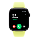 Часы Apple Watch Series 11, 46 мм, алюминий цвета «чёрный оникс», ремешок Sport Band цвета «неоновый жёлтый»