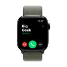 Часы Apple Watch Series 11, 42 мм, алюминий цвета «чёрный оникс», браслет Sport Loop цвета «лес»