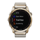 Спортивные часы Garmin fenix 7S Sapphire Solar Edition, 42 мм, кремовый нейлоновый ремешок, светло-песочный силиконовый ремешок - фото 6