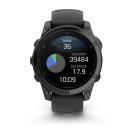 Умные спортивные часы Garmin fenix E, 47 мм, AMOLED, серая сталь, силиконовый ремешок чёрного цвета - фото 6