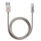 Дата-кабель со стальной оплёткой Deppa USB-C/USB-A (1,2 м, 2,4 А)