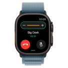 Часы Apple Watch Ultra 3, 49 мм, титан чёрного цвета, ремешок Alpine голубого цвета (2025)