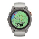 Спортивные часы Garmin fenix 7 Pro Sapphire Solar Edition, 47 мм, силиконовый ремешок цвета «серый туман»/«жжёный апельсин» - фото 8