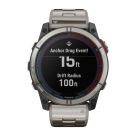 Спортивные часы Garmin quatix 7X Solar Edition, 51 мм, титановый блочный браслет, голубой силиконовый ремешок - фото 6