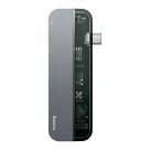 Многопортовый адаптер Baseus Transparent Series с одинарным коннектором USB-C (Thunderbolt 3, USB-C PD, 2 USB-A 3.0, HDMI 4K 60 Гц) - фото 3