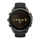 Спортивные часы Garmin fenix 9 Pro, 47 мм, AMOLED, титан с DLC, сапфир, силиконовый ремешок цвета чёрный/«серая галька» (с inReach)
