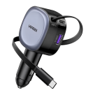 Автомобильное зарядное устройство со встроенным кабелем Ugreen мощностью 75 Вт (USB-C, USB-A) (EC601)