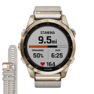Спортивные часы Garmin fenix 7S Sapphire Solar Edition, 42 мм, кремовый нейлоновый ремешок, светло-песочный силиконовый ремешок - фото 7