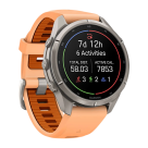 Спортивные часы Garmin fenix 9 Pro, 43 мм, AMOLED, титан, сапфир, силиконовый ремешок цвета «морская ракушка»/«осенний оранжевый» (с inReach) - фото 4