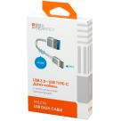 Дата-кабель с нейлоновой оплёткой Interstep USB-C/USB-A 3.0 (0,2 м, 3 А, 5 Гбит/с) - фото 3