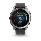 Умные спортивные часы Garmin fenix E, 47 мм, AMOLED, серебристая сталь, силиконовый ремешок чёрного цвета - фото 7