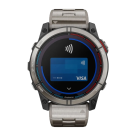 Спортивные часы Garmin quatix 7X Solar Edition, 51 мм, титановый блочный браслет, голубой силиконовый ремешок - фото 8