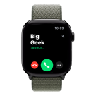 Часы Apple Watch Series 11, 46 мм, алюминий цвета «чёрный оникс», браслет Sport Loop цвета «лес»