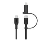 Кабель с оплёткой и ремешком Belkin BoostCharge Pro USB-C — USB-C, Lightning (USB 2.0) (1,5 м) (CAC003) - фото 2