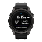 Спортивные часы Garmin epix Pro (Gen 2) Sapphire Edition, 42 мм, чёрный силиконовый ремешок