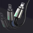 Магнитный дата-кабель с нейлоновой оплёткой Baseus USB-C, Lightning, Micro-USB/USB-A (1 м, 2,4 А, 480 Мбит/с) - фото 7