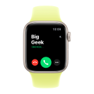 Часы Apple Watch SE 3, 40 мм, алюминий цвета «сияющая звезда», ремешок Sport Band цвета «неоновый жёлтый» (2025)