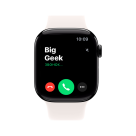 Часы Apple Watch Series 11, 42 мм, алюминий цвета «чёрный оникс», ремешок Sport Band цвета «светлые румяна»
