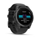 Умные спортивные часы Garmin fenix E, 47 мм, AMOLED, серая сталь, силиконовый ремешок чёрного цвета - фото 2