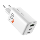 Сетевое зарядное устройство CABLETIME мощностью 65 Вт (2 USB-C, USB-A) (GaN) (CT-GAN65A-P)