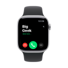 Часы Apple Watch Series 11, 42 мм, алюминий серебристого цвета, ремешок Sport Band чёрного цвета
