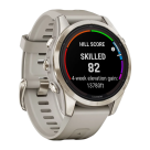 Спортивные часы Garmin fenix 7S Pro Sapphire Solar Edition, 42 мм, светло-песочный силиконовый ремешок - фото 3