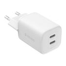 Сетевое зарядное устройство Deppa мощностью 65 Вт (2 USB-C) (GaN)
