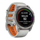 Спортивные часы Garmin fenix 7 Pro Sapphire Solar Edition, 47 мм, силиконовый ремешок цвета «серый туман»/«жжёный апельсин» - фото 9