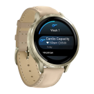 Спортивные часы Garmin Venu 4, 41 мм, светло-песочный кожаный ремешок, силиконовый ремешок цвета кости - фото 5