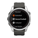 Спортивные часы Garmin fenix 7S Pro Solar Edition, 42 мм, графитовый силиконовый ремешок - фото 5