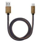 Дата-кабель с джинсовой оплёткой Deppa USB-C/USB-A (1,2 м, 2,4 А)