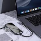 Многопортовый адаптер Baseus Superlative UCN3276 с L-образным кабель-коннектором USB-C (USB-C PD 60 Вт, 3 USB-A 3.0, SD, microSD, HDMI 4K 30 Гц) - фото 7