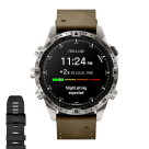 Спортивные часы Garmin MARQ Adventurer (Gen 2) Damascus Steel Edition, гибридный ремешок, чёрный силиконовый ремешок