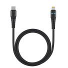 Дата-кабель с LED-индикатором и нейлоновой оплёткой Deppa USB-C/Lightning (1,2 м, 3 А, 480 Мбит/с, PD)