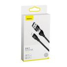 Кабель с нейлоновой оплёткой Baseus USB-C и USB-A/Lightning (1 м) - фото 6