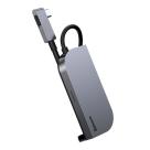 Многопортовый адаптер Baseus Bend Angle No.7 для iPad Pro (USB-C PD 100 Вт, 2 USB-A 3.0, SD, microSD, HDMI 4K 30 Гц, разъём 3,5 мм) - фото 2