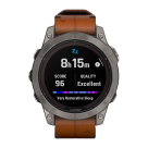 Спортивные часы Garmin fenix 7 Pro Sapphire Solar Edition, 47 мм, каштановый кожаный ремешок, чёрный силиконовый ремешок - фото 7