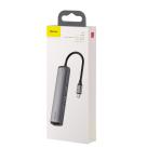Многопортовый адаптер Baseus Mechanical Eye с кабель-коннектором USB-C (USB-C PD 87 Вт, 3 USB-A 3.0, HDMI 4K 30 Гц, Gigabit Ethernet) - фото 5