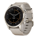 Спортивные часы Garmin fenix 7S Pro Sapphire Solar Edition, 42 мм, кожаный ремешок цвета «известняк», светло-песочный силиконовый ремешок - фото 14