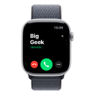 Часы Apple Watch Series 11, 46 мм, алюминий серебристого цвета, браслет Sport Loop цвета «якорный синий»